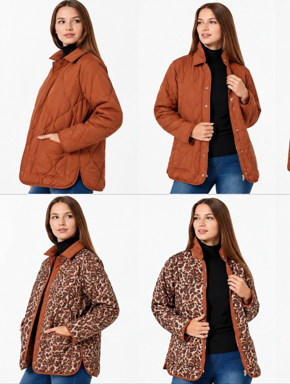 Isaac Mizrahi Live Women's Size 3X quilted barn jacket Copper Animal Print